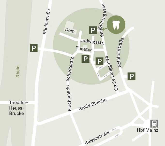 Lageplan Oralchirurgie Weissliliengasse