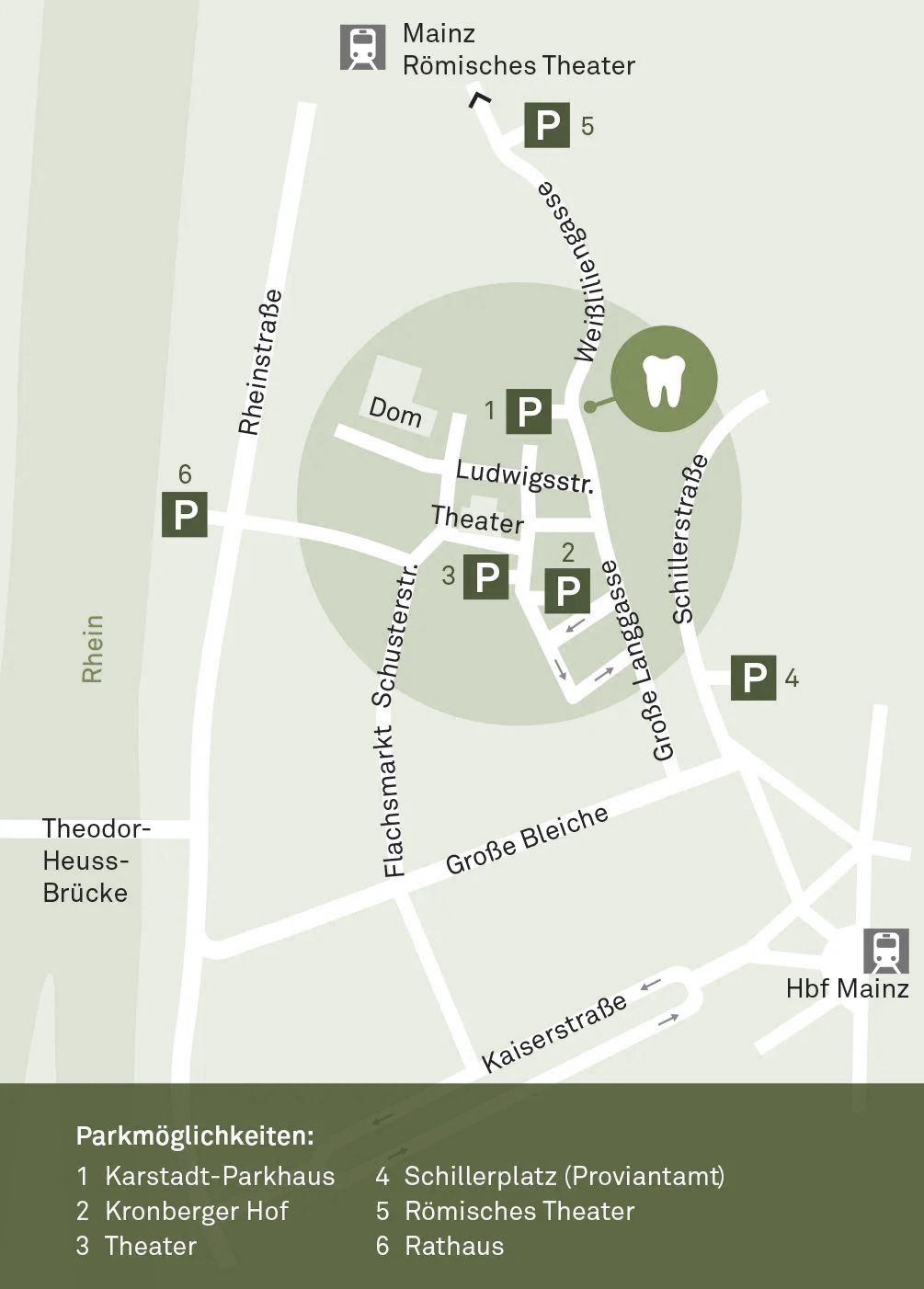 Lageplan Oralchirurgie Weissliliengasse